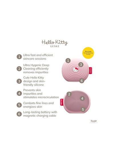Geske Hello Kitty Titreşimli 4 Mod 1 Arada Yüz Temizleme Ve Masaj Cihazı Pink Pembe