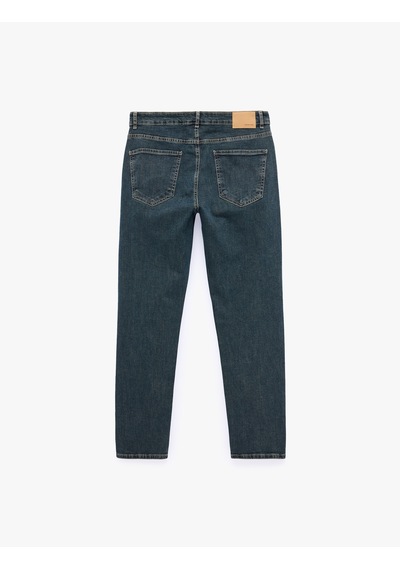 Koton Pamuklu Cepli Normal Bel Slim Fit Jean Pantolon - Brad Jean Petrol 7wam40436nd