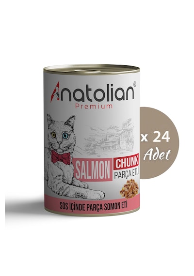 Anatolian Premium Somonlu Parça Etli Yetişkin Kedi Konservesi 24 X 400 G