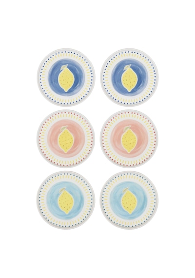 The Mia Itl0001 Italian Summer Pasta Tabağı 6lı Set 19 Cm Ekru
