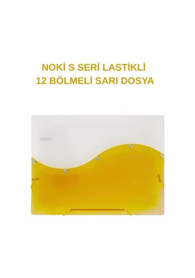 S Seri Lastikli 12 Bölmeli Dosya Sarı 1 Adet Sarı