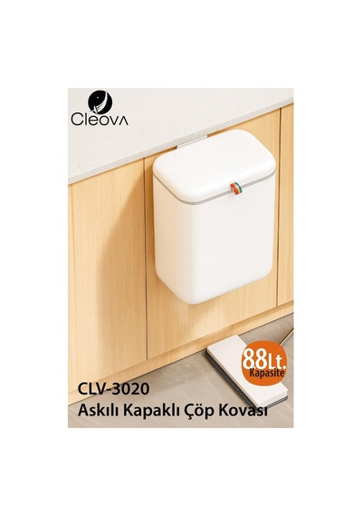 Ayrex 8.8 Lt Pp Malzeme Mutfak Tezgah Üstü Ve Dolap Askılı Çöp Kovası Genel