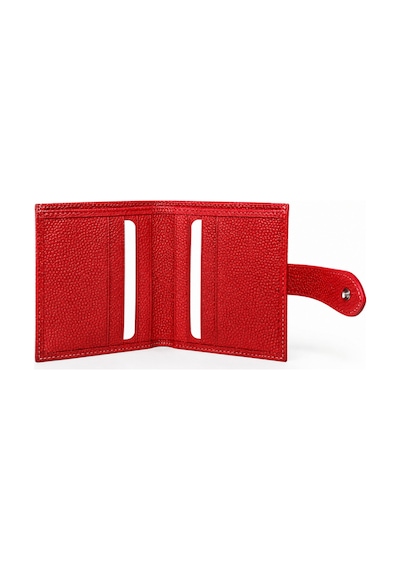 Genel Markalar Vaulto Gerçek Deri Unisex Kartlık Grained Kırmızı