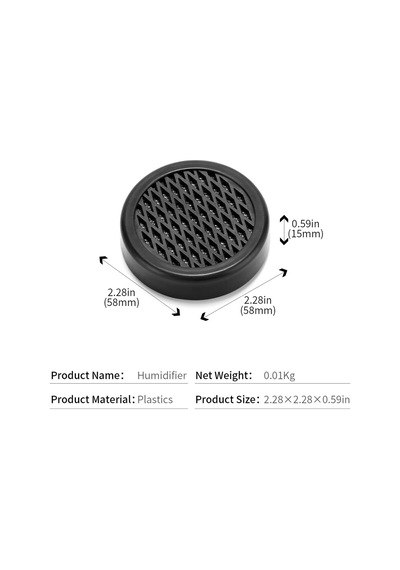 Cigarloong Puro Kutusu Nemlendirici Humidifier Yuvarlak Siyah