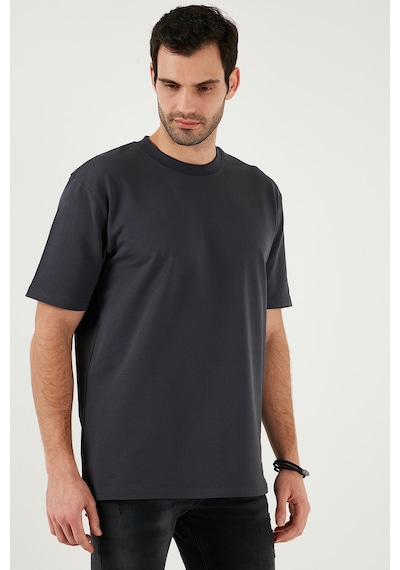 Buratti Pamuklu Bisiklet Yaka Relaxed Fit Basic Erkek T Shirt 5902610 Antrasit