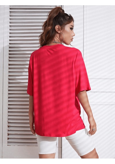 Uyguntarz Unisex Eternal Light Baskılı Tasarım Tshirt Kırmızı