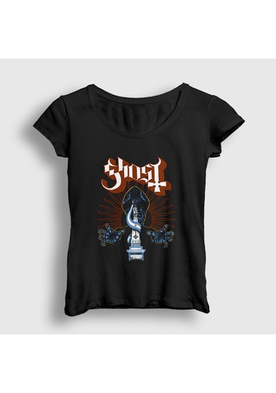 Presmono Kadın Argentina Ghost T-shirt Siyah