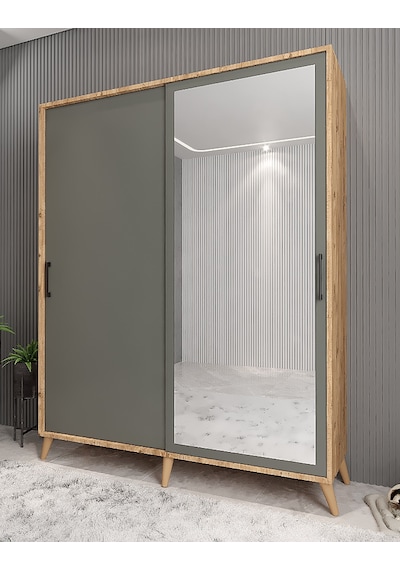 İmaj Sürgülü Portmanto Vestiyer Çam Füme - Montaj Dahil 120 Cm