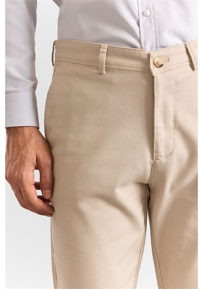 Süvari Bej Slim Düz Armürlü Normal Bel Casual Pantolon Pn2020500766-bj3