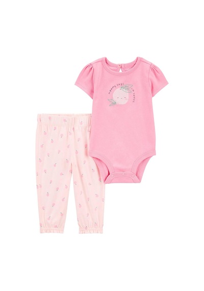 Carter's Kız Bebek Body Pantolon Set 2'li Takım Pembe