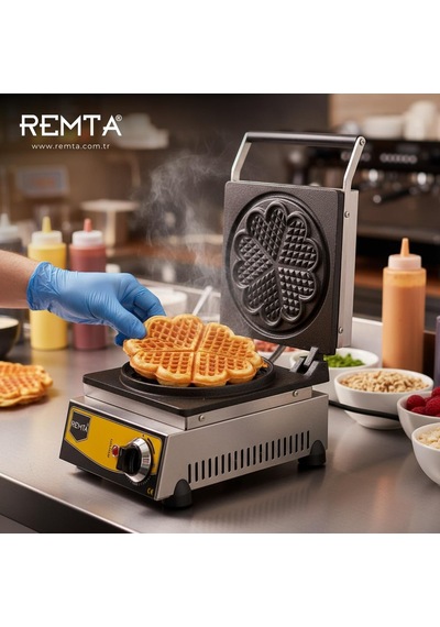Remta Çiçek Model Waffle Makinası Elektrikli 21 Cm
