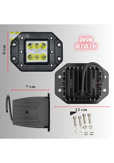 Off Road Led Çalışma Ve Tampon Sis Lambası 4 Adet 12-24v Traktör