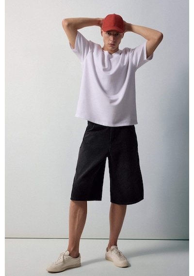 Defacto Super Baggy Fıt Siyah Bermuda Şort I3977ax26hsnm40 Siyah-nm40
