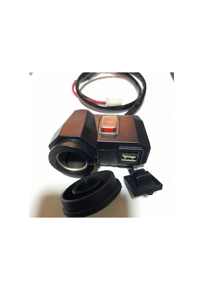 MOTORSİKLET ÇAKMAKLIK VE USB ŞARJ SETİ ANAHTARLI