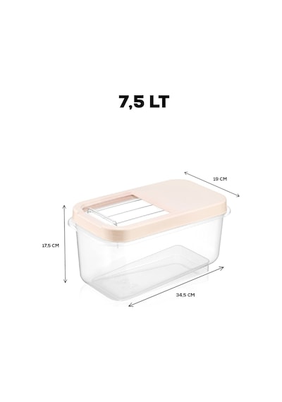 Meleni Home Multibox Kayar Kapaklı Erzak Saklama Kabı Krem 3 x 7.5 L Krem