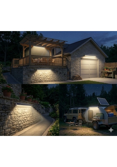 Güneş Enerjili Led Duvar Aydınlatma - Su Geçirmez, Uzun Ömürlü,sensörlü Dış Mekan Solar Lamba 100cm 100 Cm