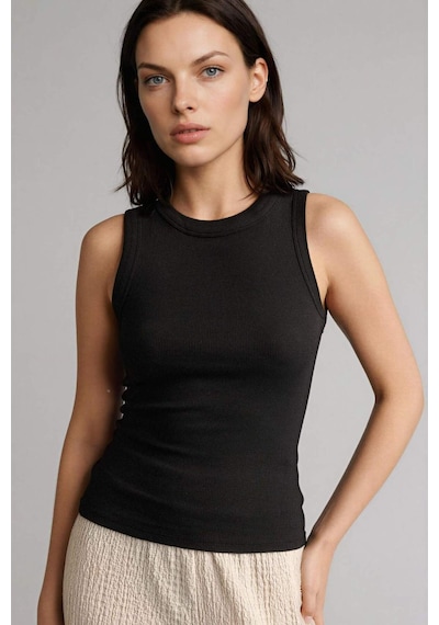 Defacto Slim Fit Dar Kesim Basic Düz Bisiklet Yaka Fitilli Kaşkorse Atlet F8721ax25aubk27 Siyah