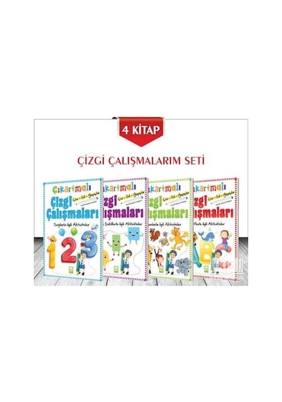 Ema Yayınları Çıkartmalı Çizgi Çalışmalar 5+ Yaş 4 Kitap Set