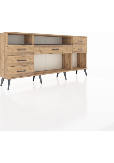 Arges Konsol 2 Raflı 6 Çekmeceli 176x30x83 Çam-antrasit/çam Antrasit/çam Arges Konsol 2 Raflı 6 Çekmeceli 176x30x83 Çam-antrasit/çam Antrasit/çam