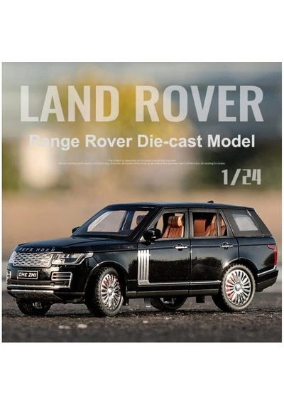 Range Rover Sport Diecast Metal Araba Kapıları-kaput-bagaj Açılır Işıklı Model Araba Siyah Renk