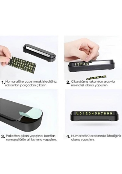 Araç İçi Park Numaratörü Neon Fosforlu Telefon Numarası Torpido Üstü Açılır-kapanır 1 Adet
