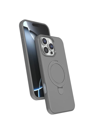 Apple İphone 16 Pro Regal Magsafe Standlı Kapak - Titan Gri 0.2M-Çok Renkli