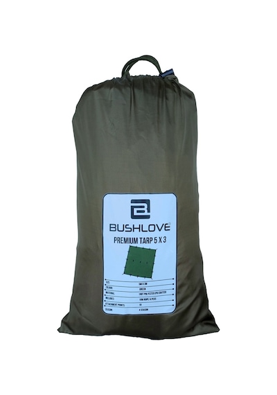 Bushlove Bushcraft Premium 4 Mevsim Tarp Tente 5m 3m Koyu Yeşil