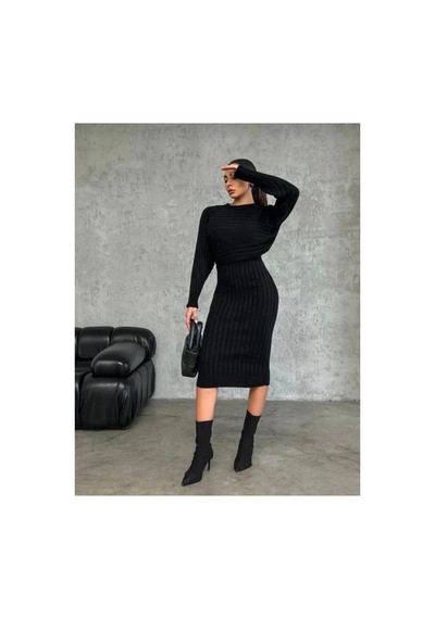 Flex Fashıon Triko Kumaş Elbise Kazak 2 Li Takım Siyah - 900818575 Siyah - 900818575 Siyah Flex Fashıon Triko Kumaş Elbise Kazak 2 Li Takım Siyah - 900818575 Siyah - 900818575 Siyah