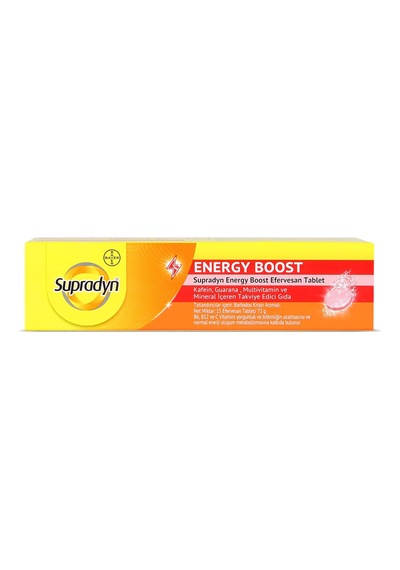 Energy Boost Efervesan Tablet L Kafein, Guarana, Multivitamin Ve Mineral