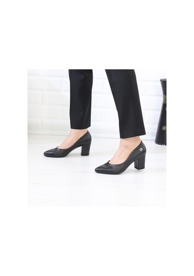 Nesilshoes Desca 603 Siyah Lazer Topuklu Günlük Kadın Ayakkabı Lazer Siyah