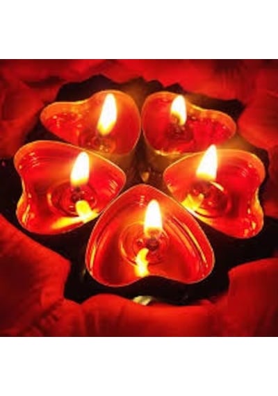 100 Adet Tea Light Kalpli Mum Kırmızı Mum Kırmızı Tealight Mum Sevgililer Gününe Özel Dekor Mum Kirmızı
