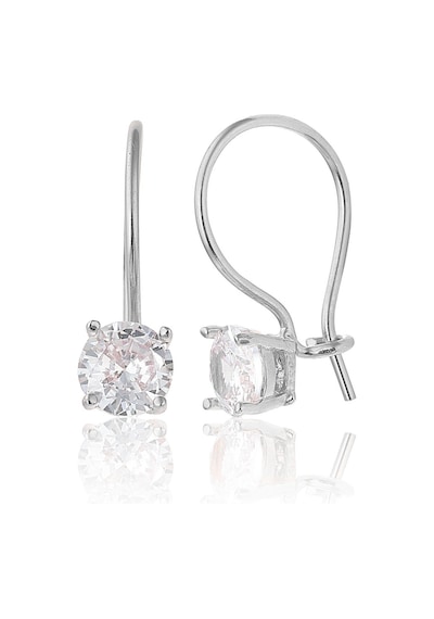 Zanaatsilver 925 Ayar Gümüş Zirkon Taşlı Rodyum Kaplama Tektaş Mengeç Küpe