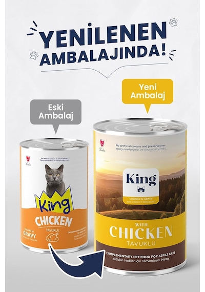 Tr Tavuklu Kedi Konservesi, Sos İçerisinde Et Parçacıklı, 400 G X 24 Adet