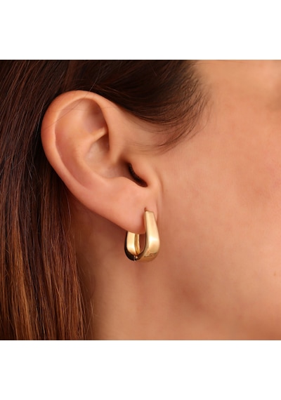 Nox Jewelry 925 Ayar Altın Kaplama Haggie Hafif Modern U Küpe - E00267 Gold