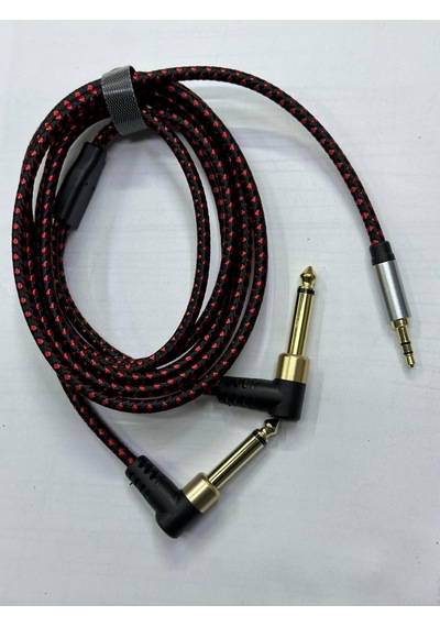 2 Metre 2 X 6.3 Mm Mono 3.5 Mm Stereo Kablo 3.5 Mm Aux 6.3 Mm Mono Amfi Kablosu