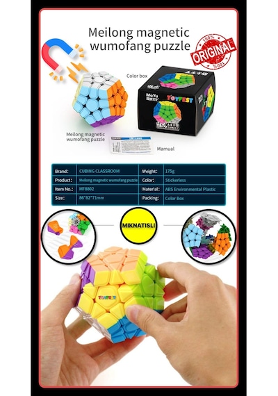 Moyu Megaminx Manyetik Bloklar - Mıknatıslı Stickersız Akıl Zeka Rübik Küp