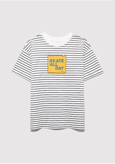Mavi Skate All Day Baskılı Gri Erkek Çocuk T-shirt M6610263-89187 Gri