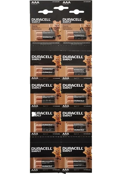 Duracell Duracal Ince 2'li Pil Kartela 10'lu (12*10)