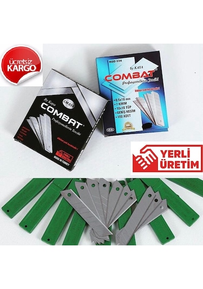 Maket Bıçağı Combat Yedek Uç 100 Adet Maket Bıçağı Ağzı 0.5 MM Kalın