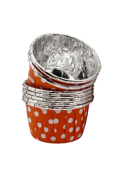 Turuncu Silver Puantiyeli Muffin Kek Kapsülü 50li - V Kağıt Turuncu Diğer