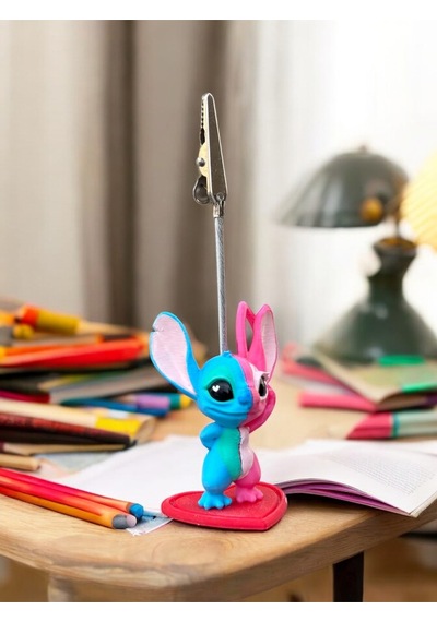 Kawaii Sevimli Stitch Angel Fotoğraf Ve Not Tutucu - Ofis Masa Not Tutacağı Çok Renkli