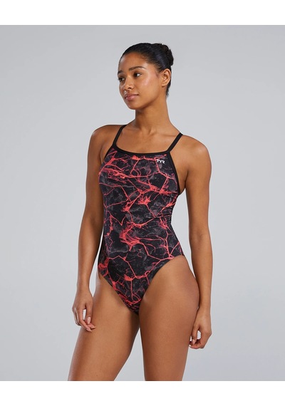 Tyr Durafast Elite Kadın Diamondfit Mayo - Synapse Kırmızı - Gri