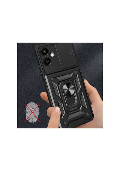 Newface - 538 - Samsung Galaxy A06 Kılıf Pars Lens Yüzüklü Silikon - Edntrend - - Lacivert