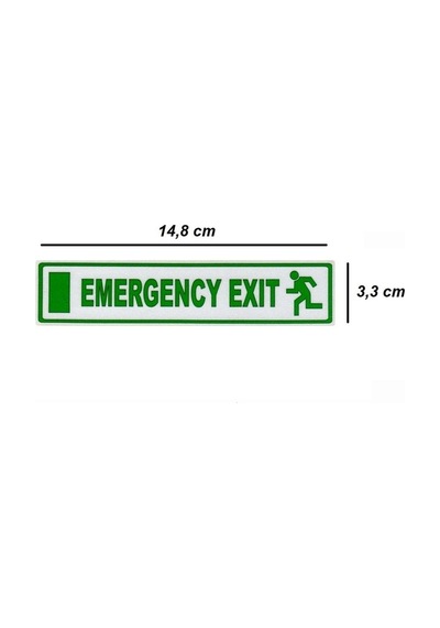 Emergency Exıt Sticker Acil Çıkış Ingilizce Sticker Fosforlu Sticker