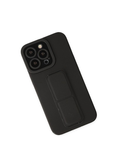 İphone 14 Pro Kılıf Mega Standlı Silikon - Siyah