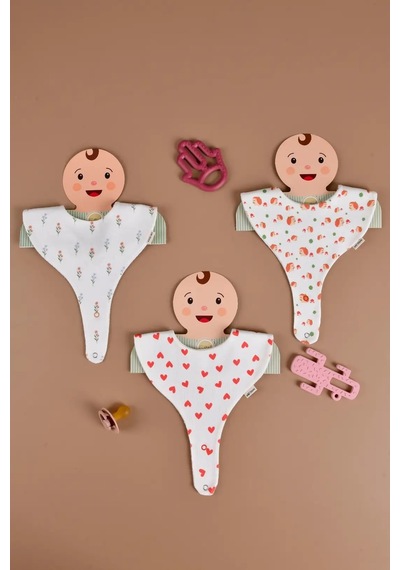E&f Store Kız Bebek 3'lü Sıvı Geçirmez Emzik Tutucu Mama Önlüğü - Model 3 Çok Renkli