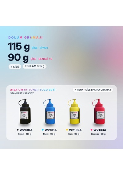Hp 213a Toner Tozu Takım / Color Laserjet Enterprise 5700 / 6700 / Mfp 5800 / 6800 / W2130a / W2131a / W2132a / W2133a