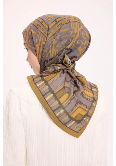 Silk Home Dört Mevsim Antik Motif Viskon Velora Eşarp 6420 Olive