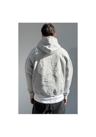 Zaee A Baskılı Oversize Premium Sweatshirt Gri
