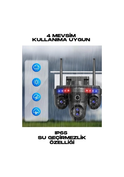 Wearfitpro Camx5 5 Kameralı 16mp 10x Zoom 3 Ptz Dönebilen Wifi Sesli Kamera İkazlı Işıklı